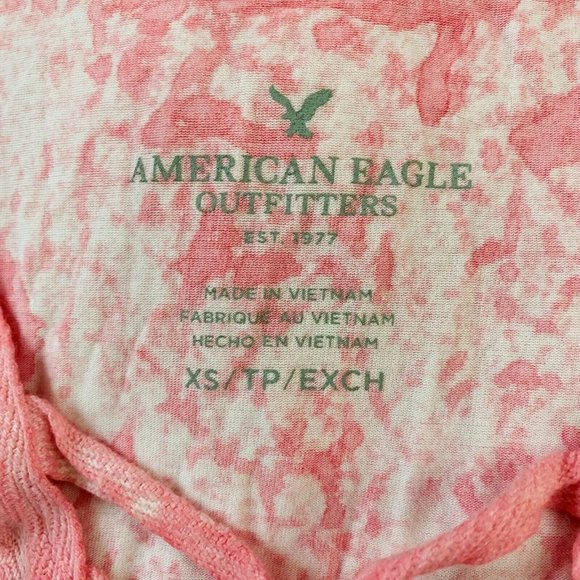 American Eagle Womens XS Sleeveless Boho Pink Splatter Print Strappy V-Neck Top - Picture 6 of 6